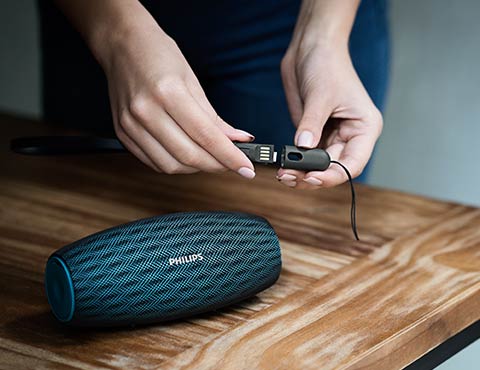 USB cable doubles as a strap